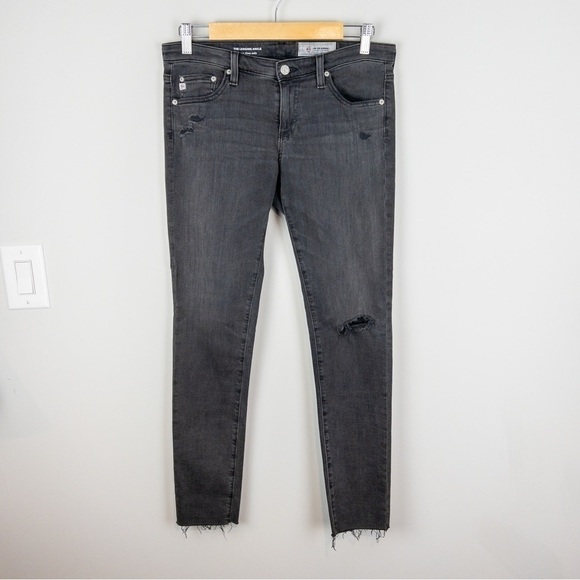 AG Adriano Goldschmied Womens The Legging Ankle Jean Distressed Grey Size 28 - Picture 2 of 11